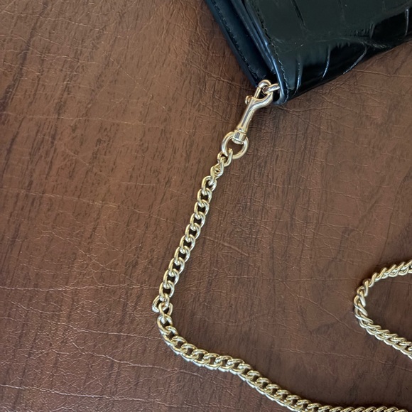 Coach Black Leather Clutch with Gold Chain - Picture 5 of 5